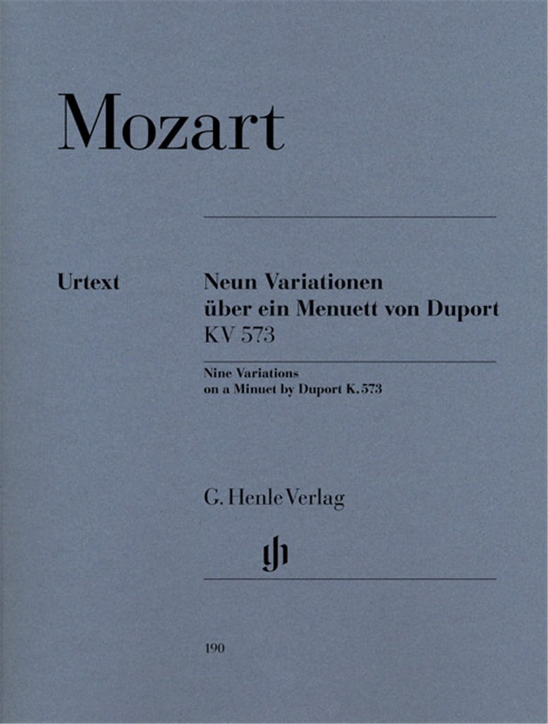 9 Variationen über ein Menuett von Duport KV 573